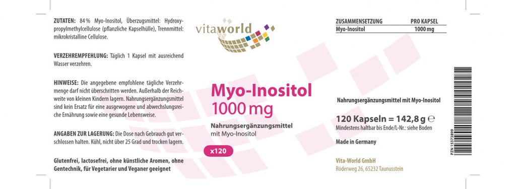Myo-Inositol 1000 mg (120 Kps) | Kaufland.sk
