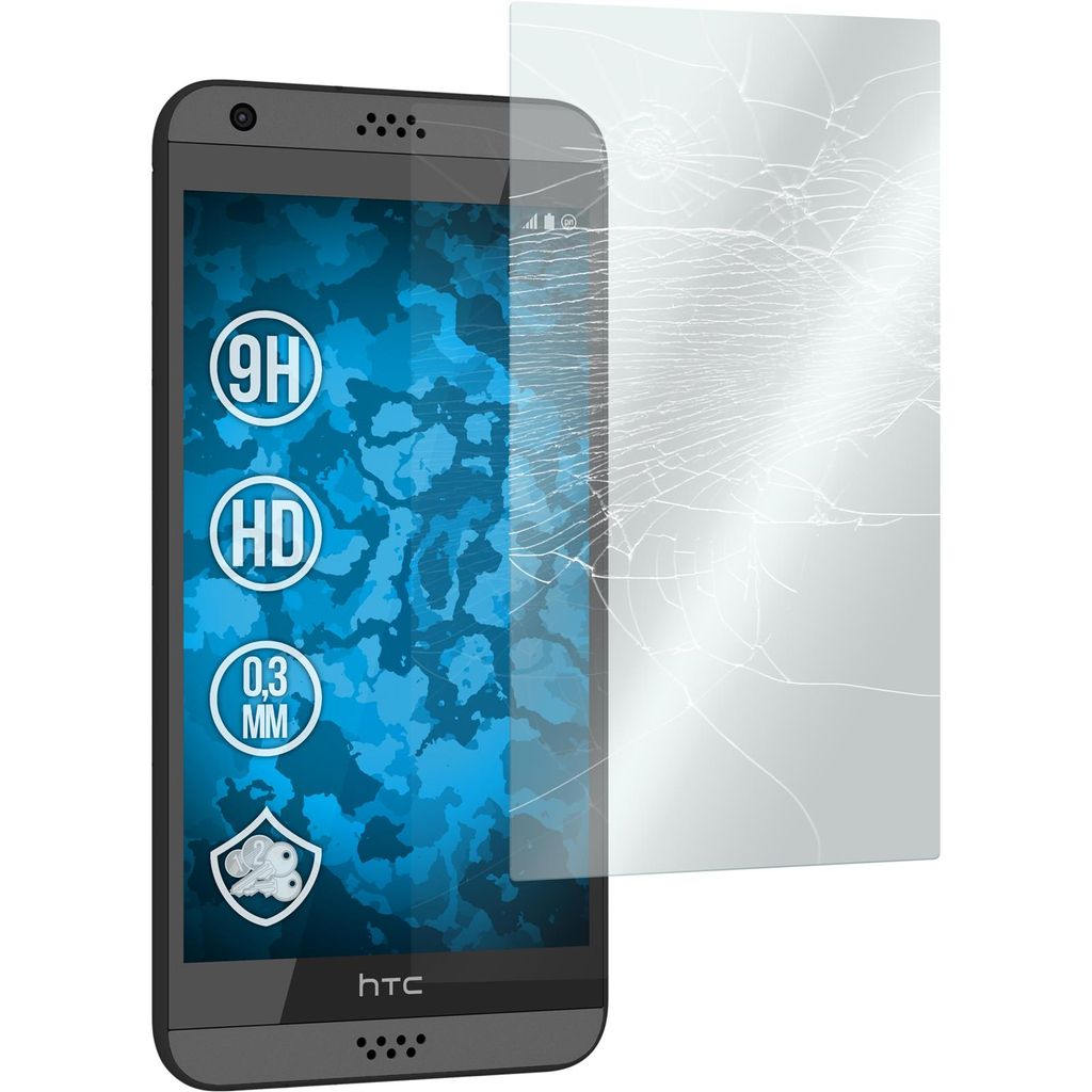 2er-Pack PhoneNatic Glas-Folie klar kompatibel mit HTC Desire 630 - Panzerglas für Desire 630