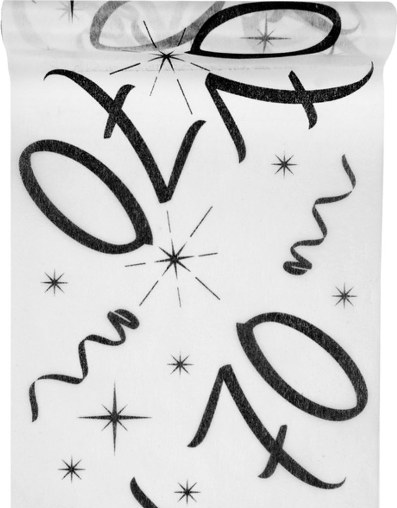 Chemin de table 70e anniversaire - blanc & noir Image du produit 