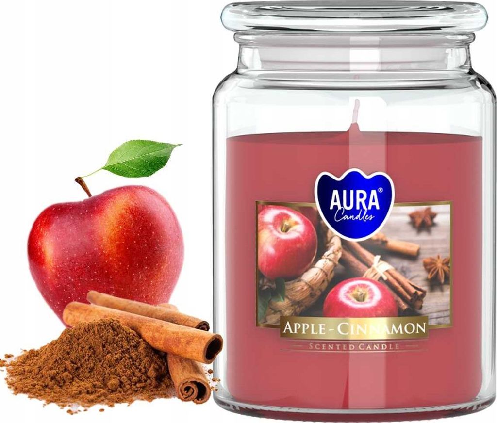 AURA vonná svíčka APPLE - CINNAMON 100h snd99-87 Obrázek produktu 