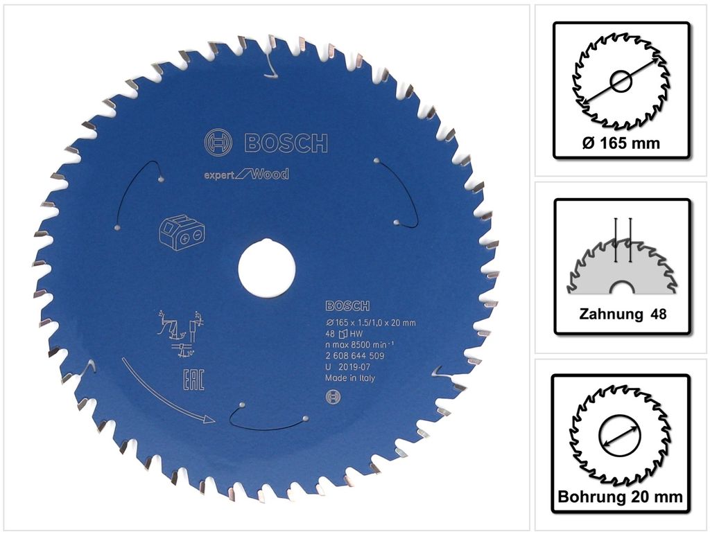 Kreissägeblatt für Akkusägen Expert for Wood, 165 x 1,5/1 x Produktbild 