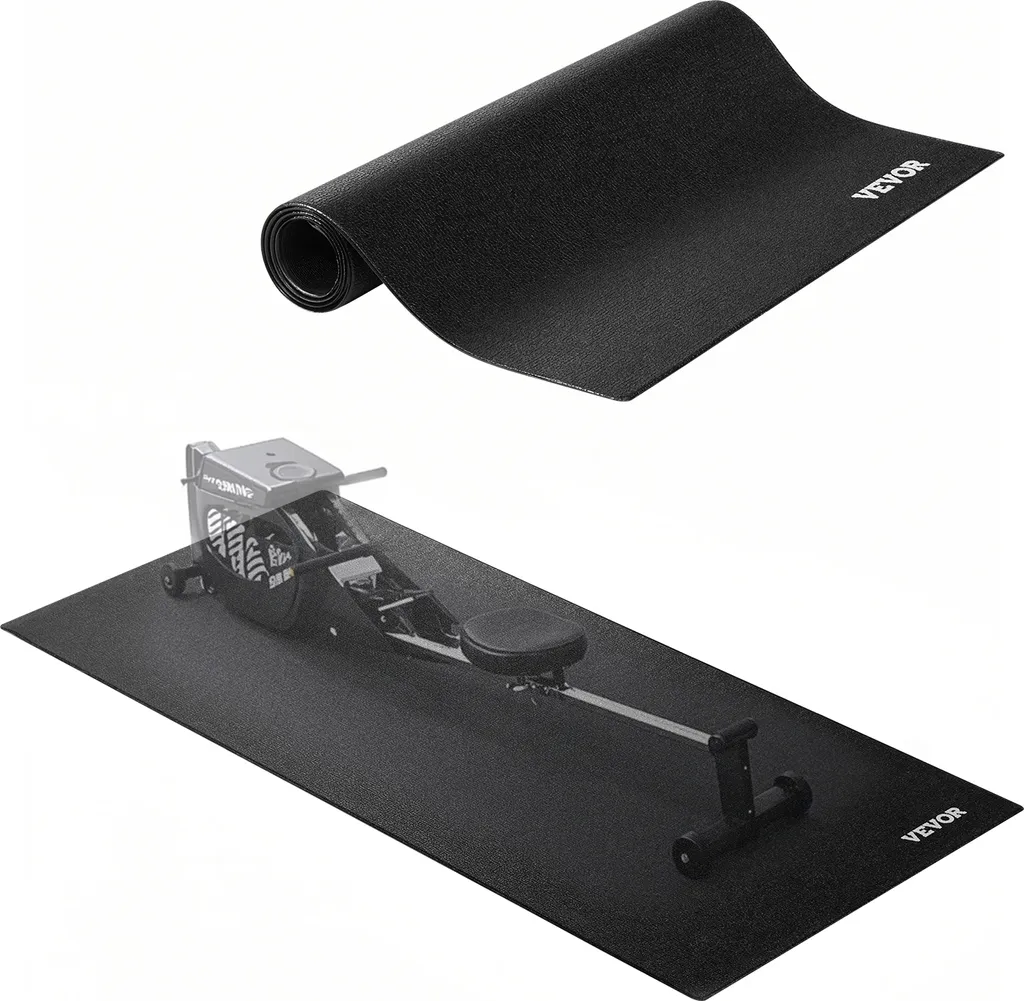 Tapis de Sol pour Appareil de Sport et Fitness Épais de 4mm en PVC Noir