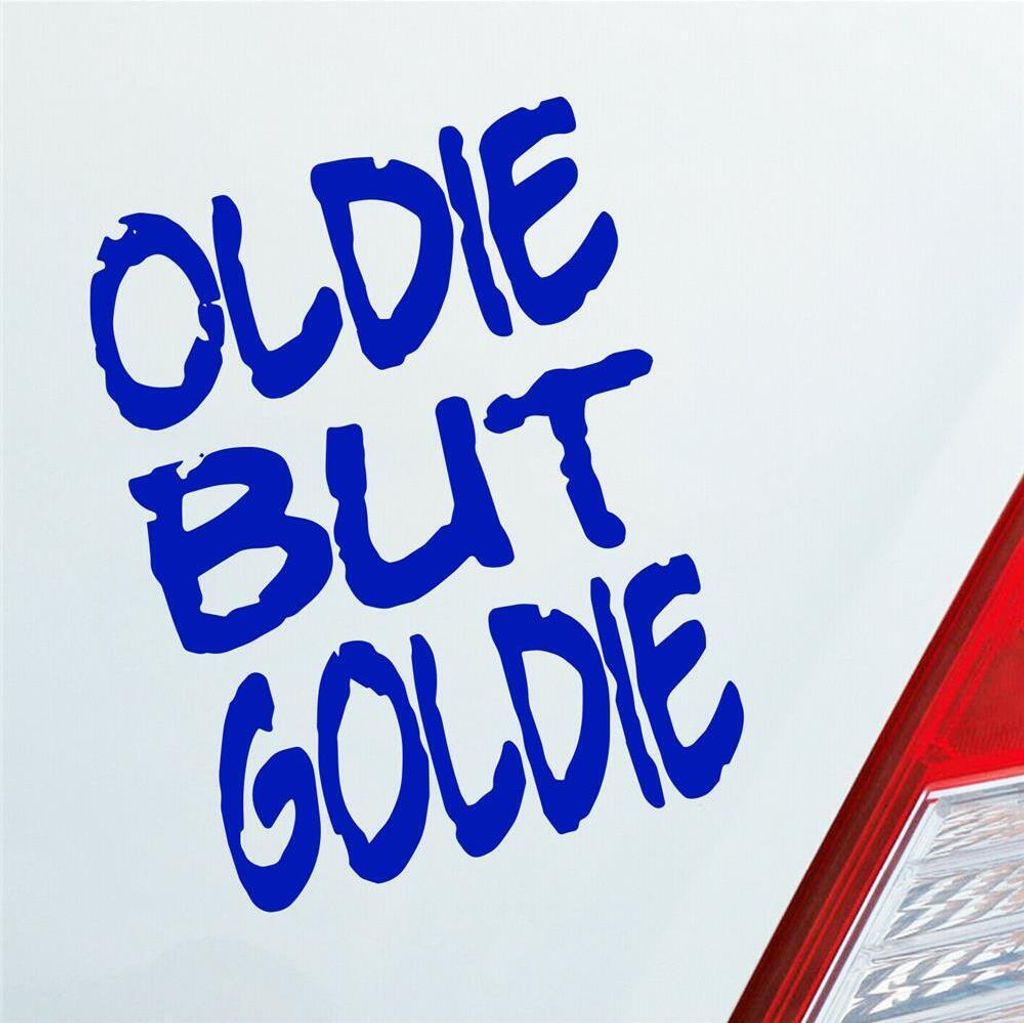 Auto Aufkleber Oldie But Goldie Tuning 12x9 cm Dunkelblau Sticker Heckscheibenaufkleber