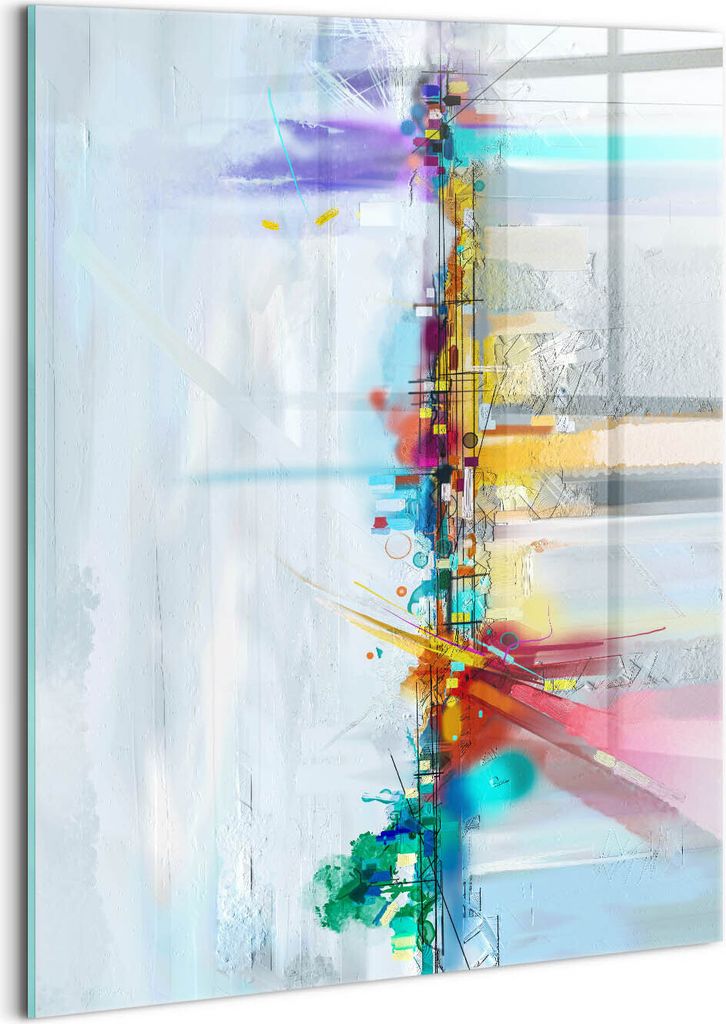 Designer Glasbild - Wandbild - Glas Bild - 60x80 cm - Abstrakte Öllandschaft