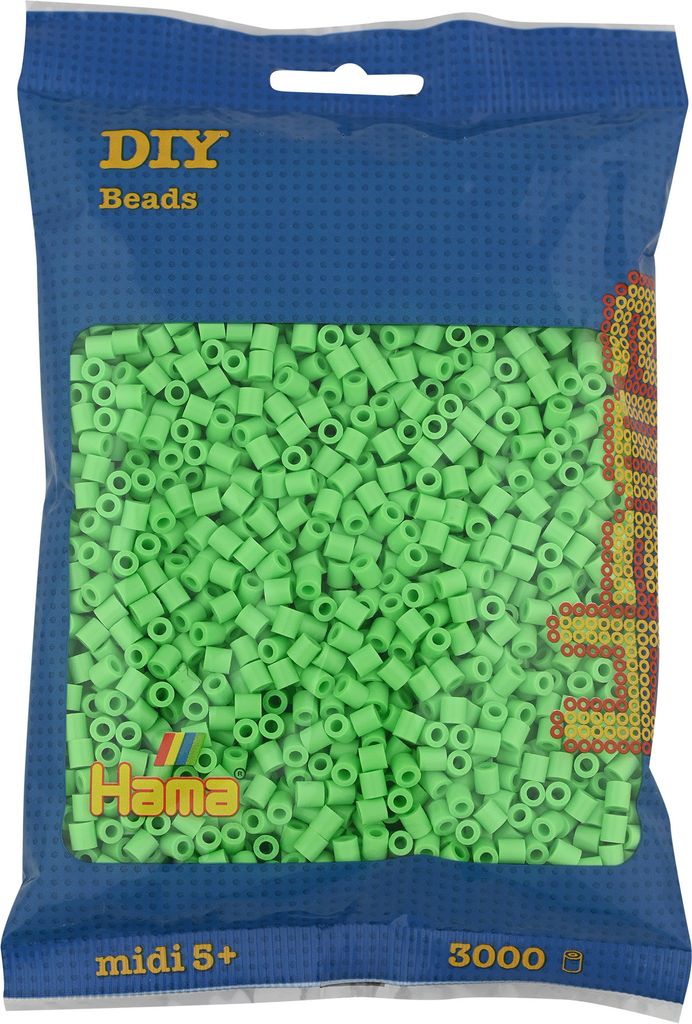 Hama Beutel mit 3000 Midi-Bügelperlen pastellgrün Produktbild 