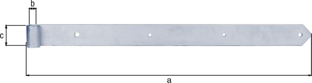 Gustav Alberts Paumelle de volet 800x Ø 20x60mm acier brut Image du produit 