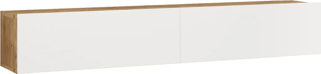 Meuble Télé 180 cm Lapinlahti avec Rangement Chêne Rustique et Blanc