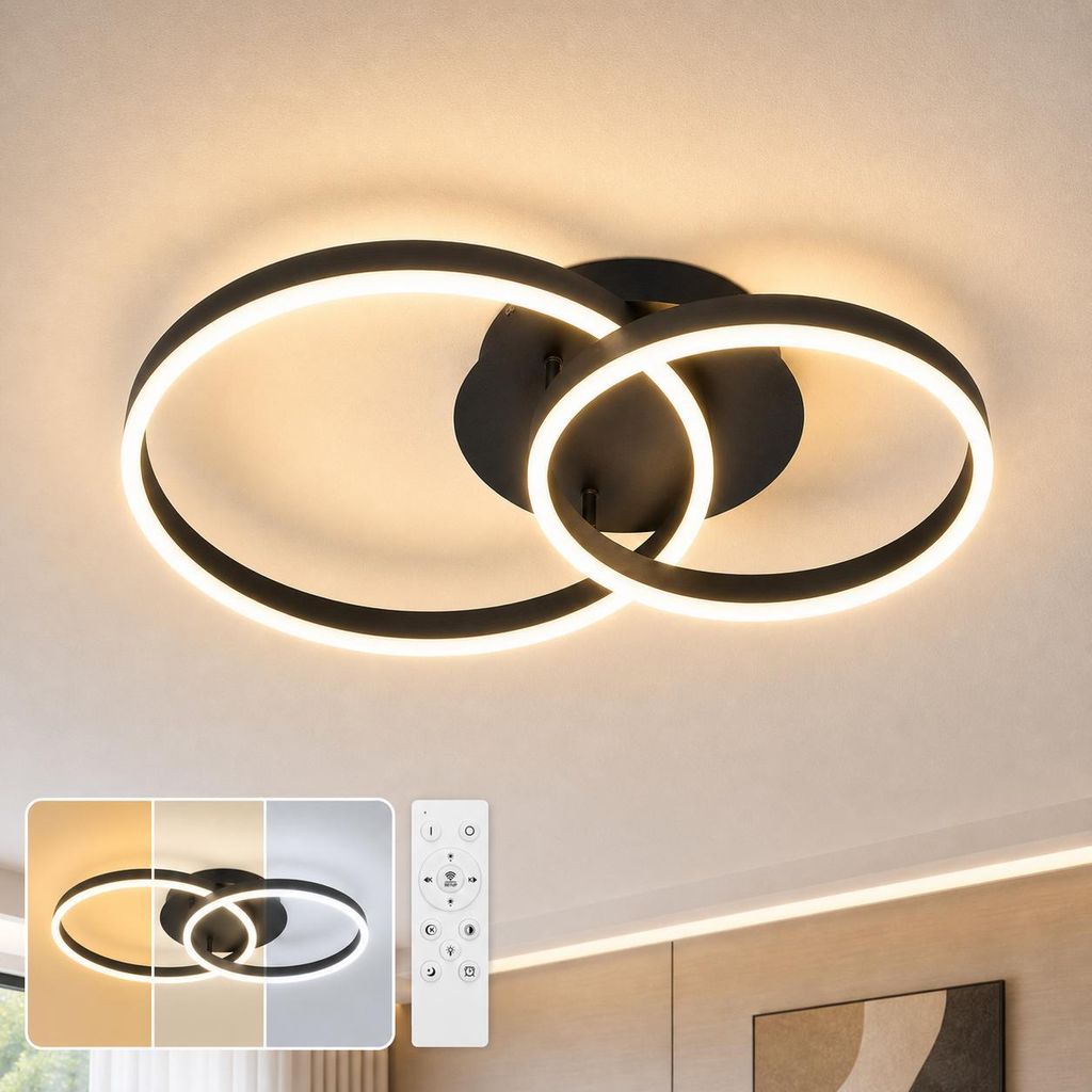 ZMH LED Deckenleuchte 59cm Dimmbar mit Fernbedienung 45W Produktbild 