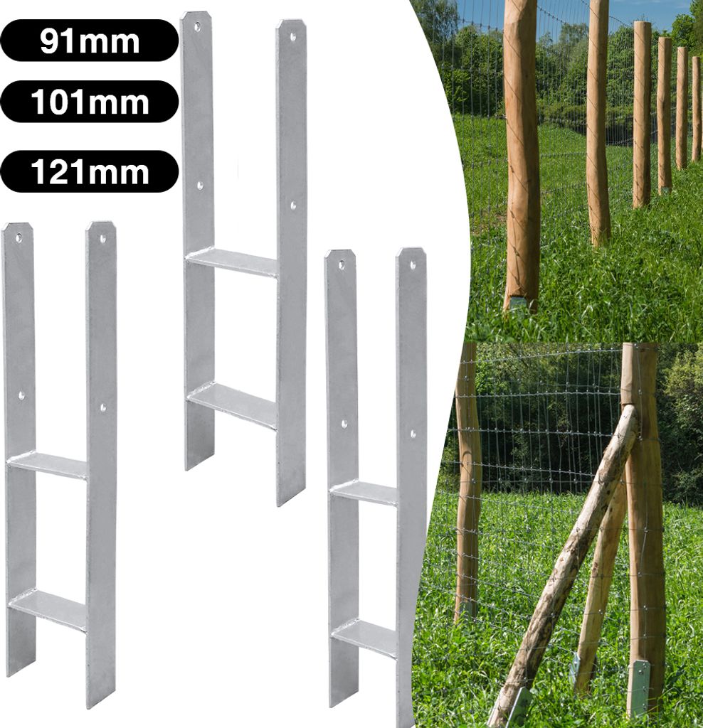 Jiubiaz 4x Pfostenträger Pfostenanker H-Anker 600MM Pergolen Stützenfuß Zaunträger Anker