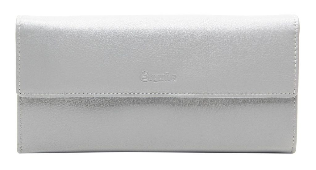 Esquire Leder Geldbörse Viktoria Ladies Long Wallet Grey grau