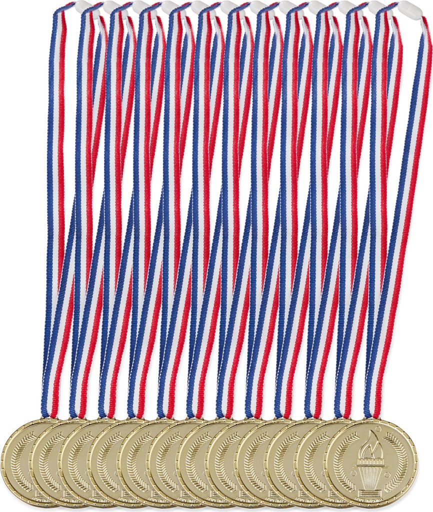 24 medaglie d'oro per bambini, nastro, torcia, premi per la Immagine del prodotto 