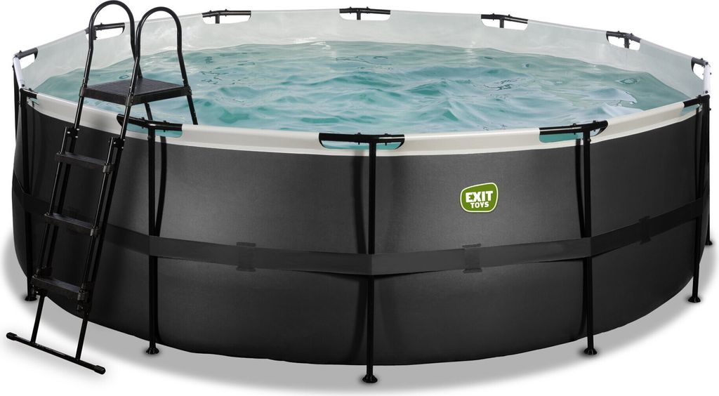 EXIT Black Leather Pool ø427x122cm mit Filterpumpe - schwarz
