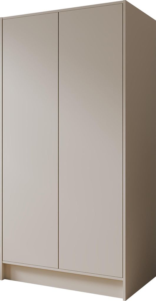 Kleiderschrank im Skandi-Stil – Grifflos, Minimalistisch Garderobenschrank mit viel Stauraum für Ankleide – 100 cm – Kaschmir
