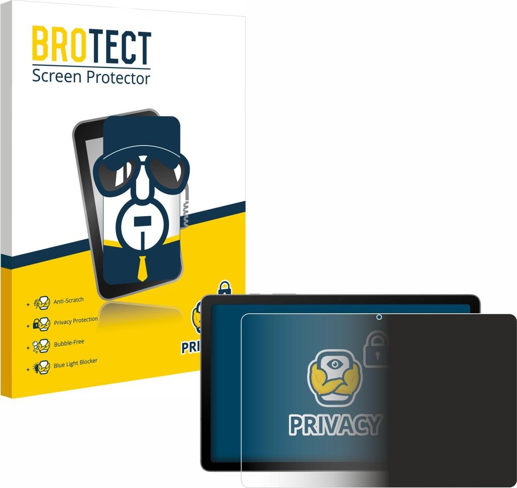 BROTECT Sichtschutzfolie für Samsung Galaxy Tab S10 Lite 5G Anti-Spy Privacy Sichtschutz Blickschutz Folie Blaulicht-Schutz