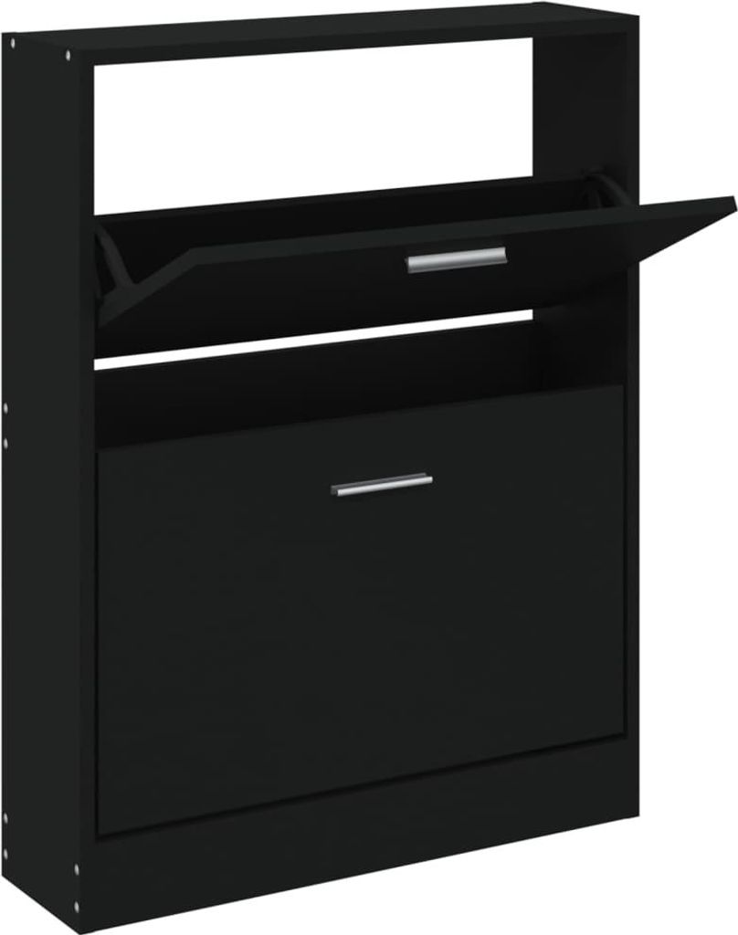 vidaXL Skriňa na topánky čierna 59x17x81 cm Materiál drevo Obrázok produktu 