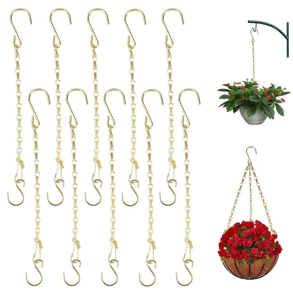 Chaîne pour Jardinière Suspendue 25 cm Lot de 10 - Support Crochet Métal
