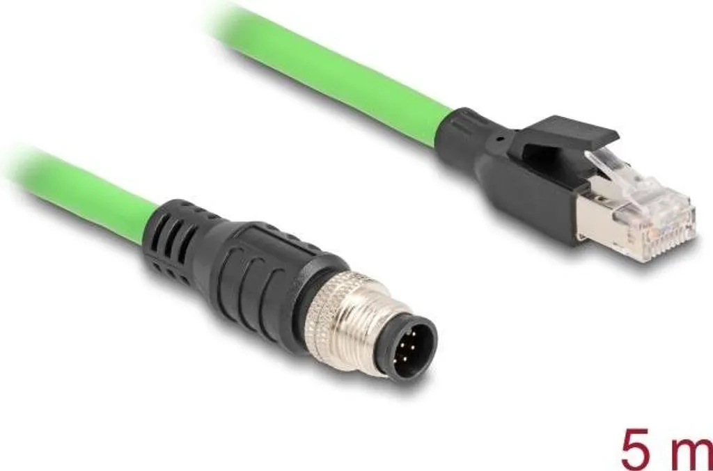 Cavo di Rete Verde Delock 80424 M12 maschio a RJ45 5,0 m