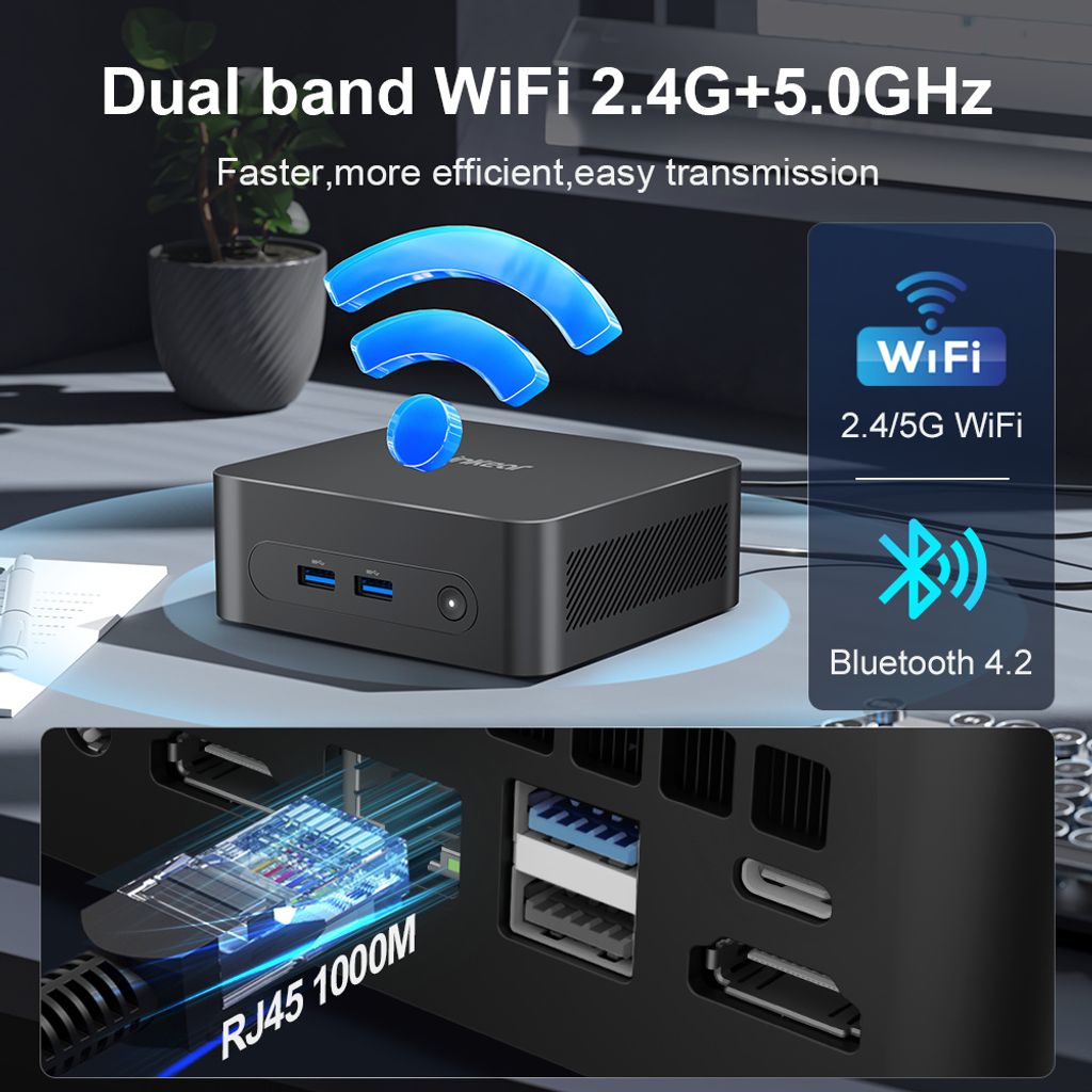 Ninkear N10 Mini PC 16GB+512GB ALL IN ONE PC Intel 12th