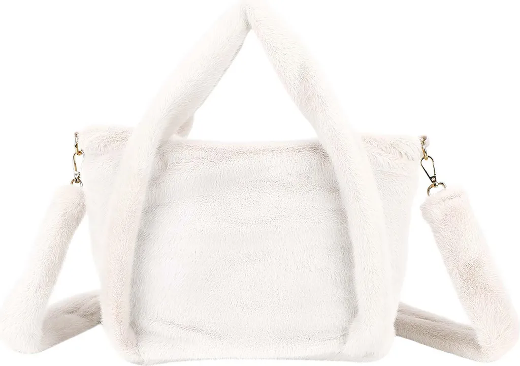 Gallantry Sac à Main Léona Beige Aspect Fourrure avec Bandoulière