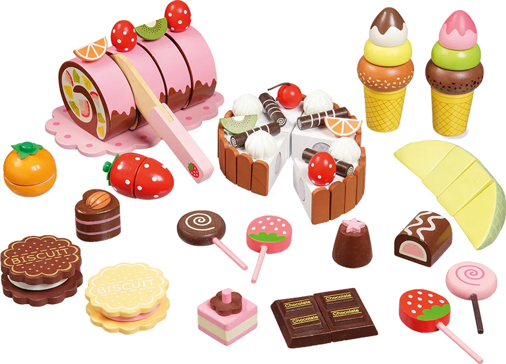 Accessoires de marchande Howa : Set bonbons en bois pour jouer et apprendre