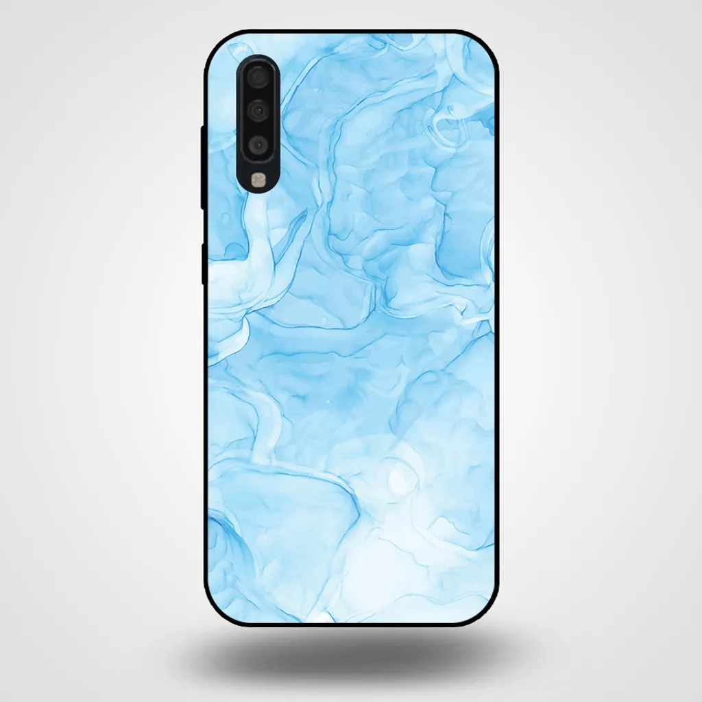 Custodia Protettiva Samsung A70s Marmo - TPU Anti-Shock Azzurro