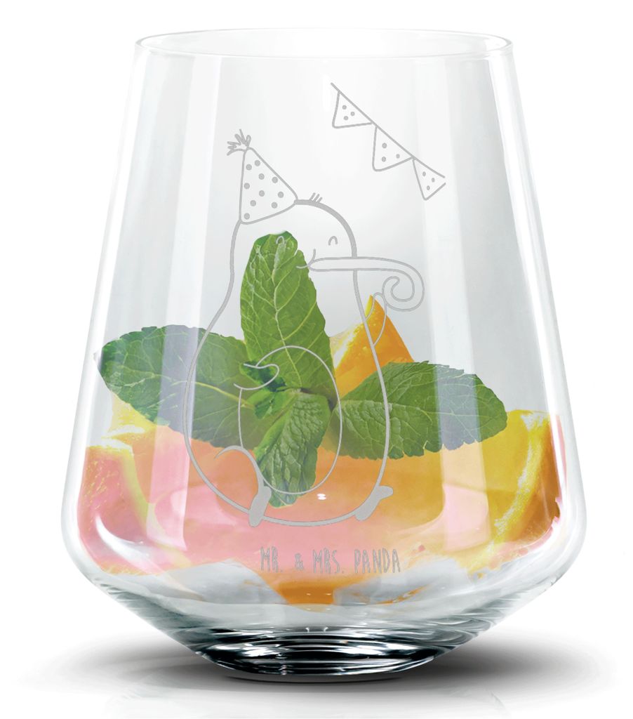 Mr. & Mrs. Panda Cocktail Glas Avocado Party - Transparent - Geschenk, Happy Birthday, Longdrinkglas, Cocktailglas, Martiniglas, Geburtstag, Whisky...