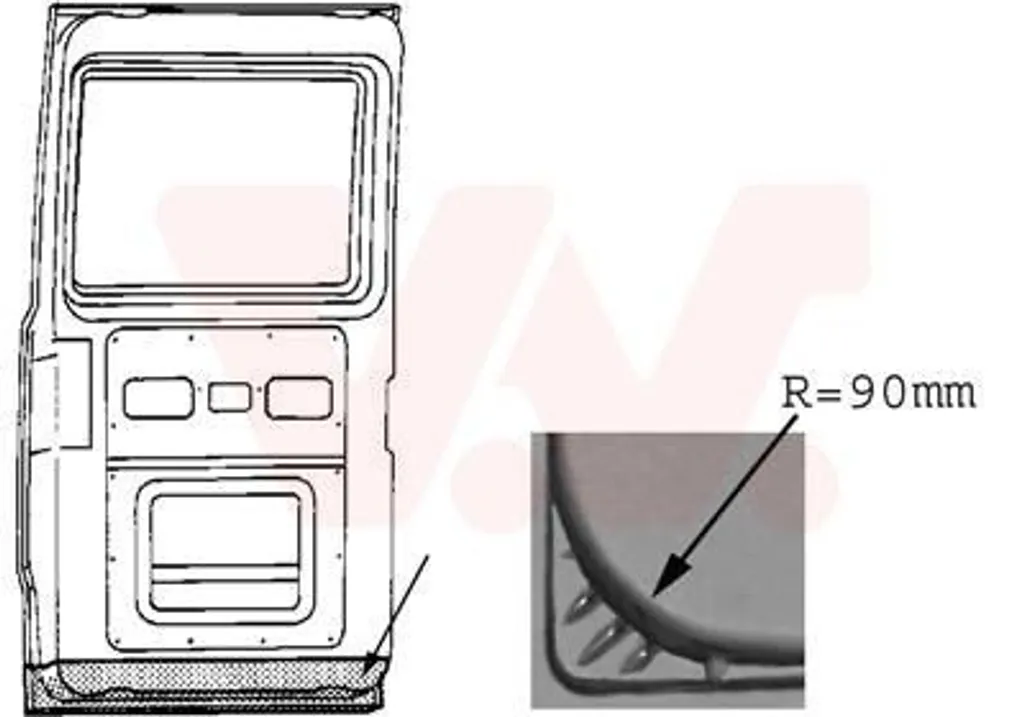 Porte de remplacement pour Mercedes T1 arrière - Solution Carrosserie