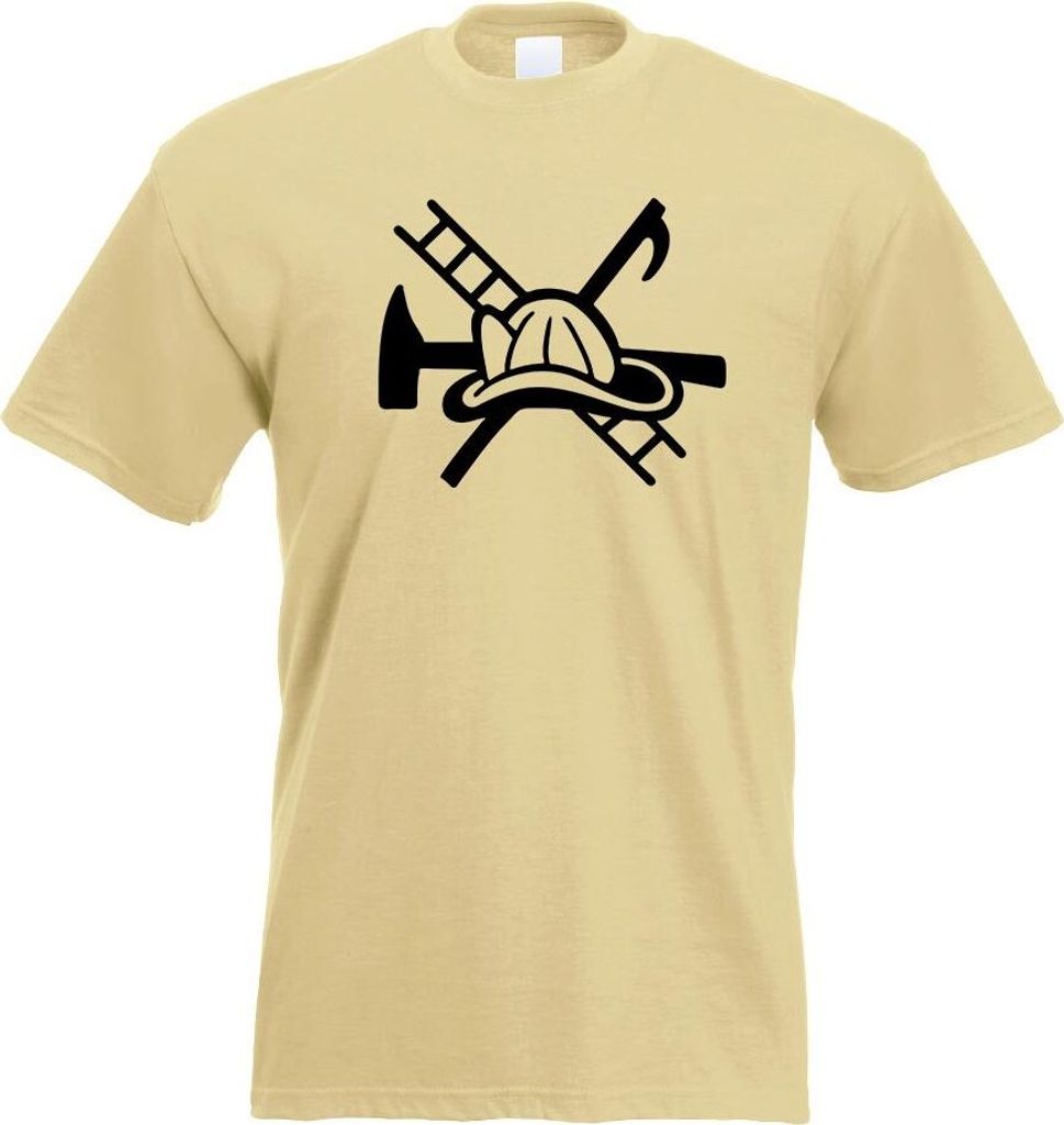 Kiwistar - T-Shirt - Khaki - Feuerwehrhelm - Motiv 2 Herren Funshirt Bedruckt Design Sprüche Spruch Motive - mit Motiv Bedruckt - Funshirt Design ...