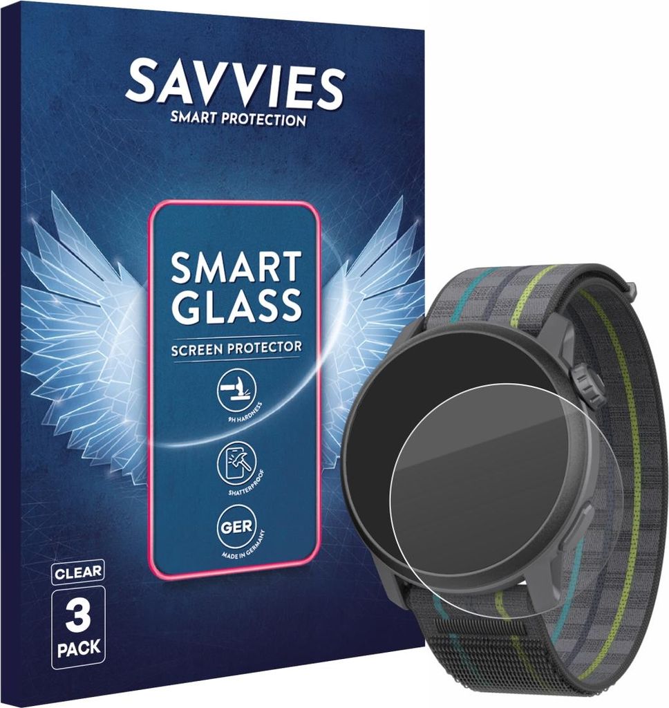 3x Savvies Schutzglas Folie für Coros Pace 3 9H Panzer Produktbild 