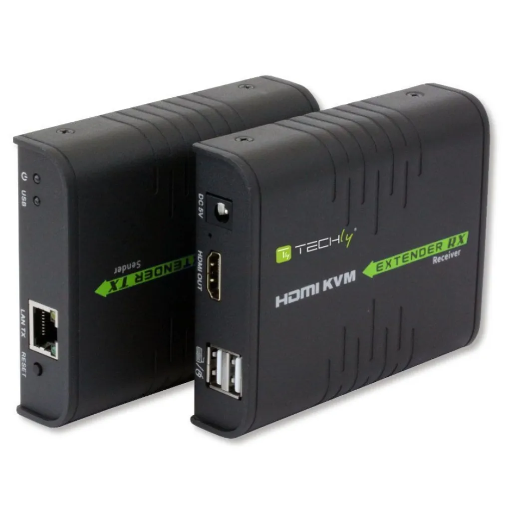 Extendeur HDMI KVM 120m Techly pour Déport de Console USB sur RJ45