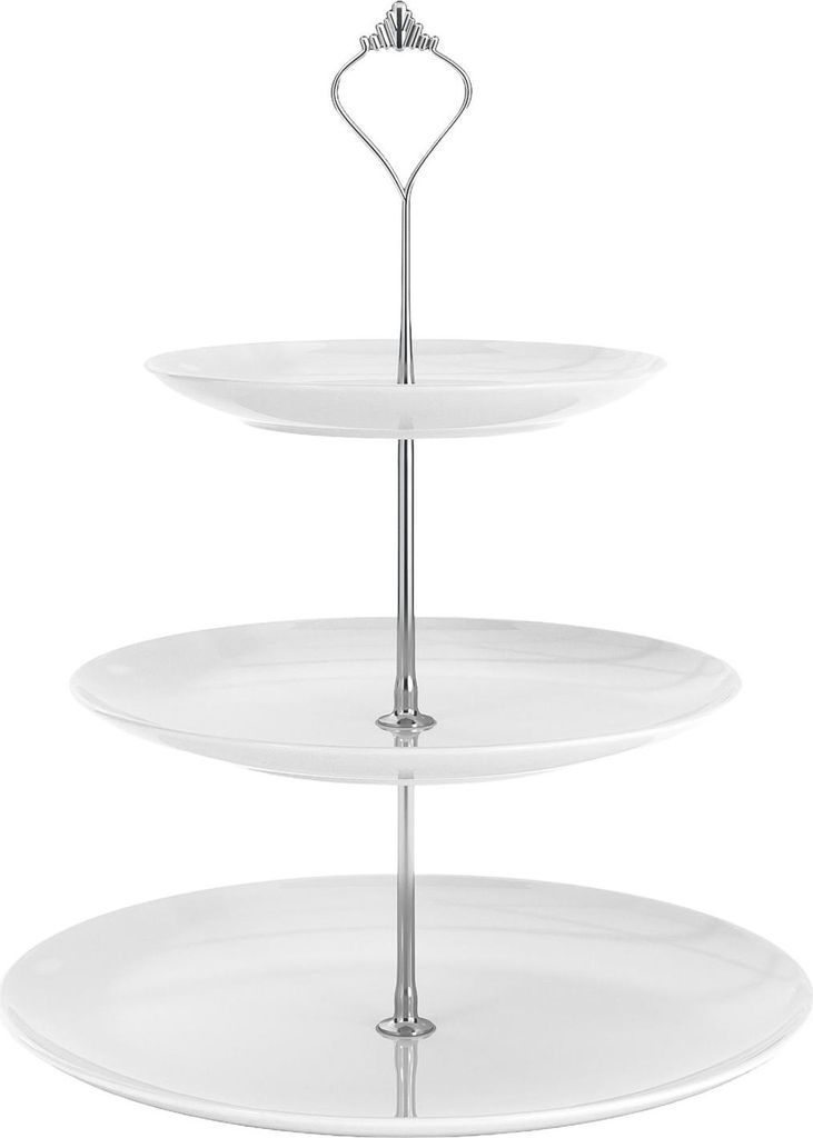 Intirilife Tortenständer aus Porzellan 3 stöckig - Servierständer Etagere für Torten, Muffins, Obst und vieles mehr
