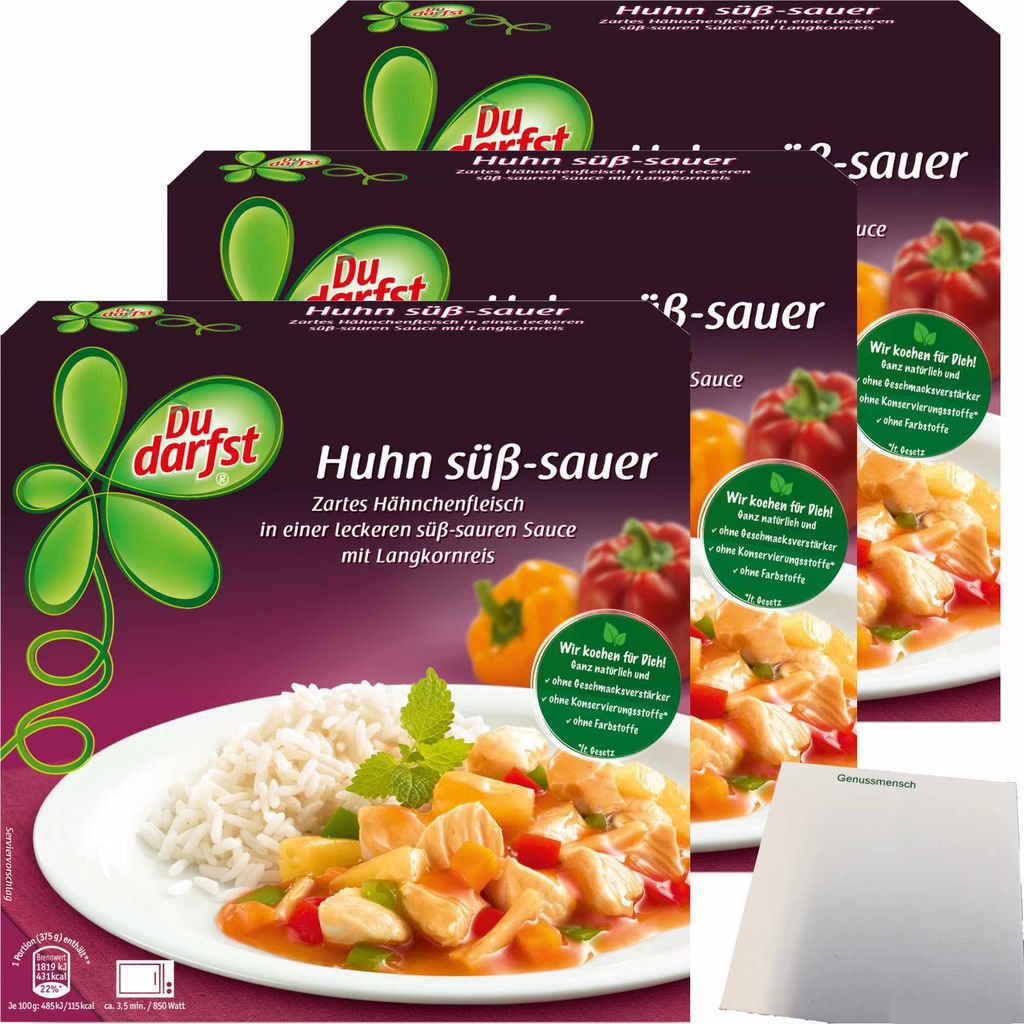 Du darfst Menü Huhn süß-sauer 3er Pack (3x375g Packung) + Produktbild 