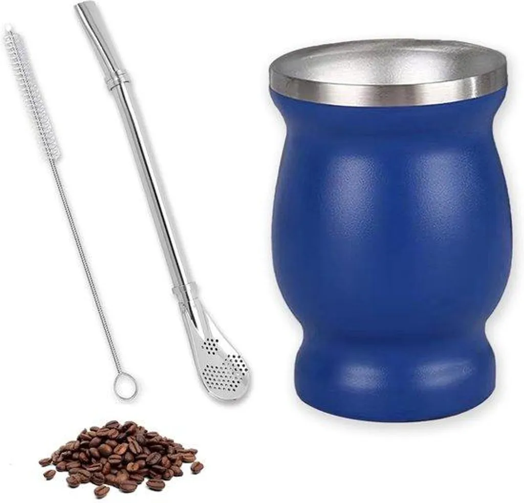 Tasse à Maté Nomade en Acier Inox 260ml Idéale pour le Bureau et Voyage