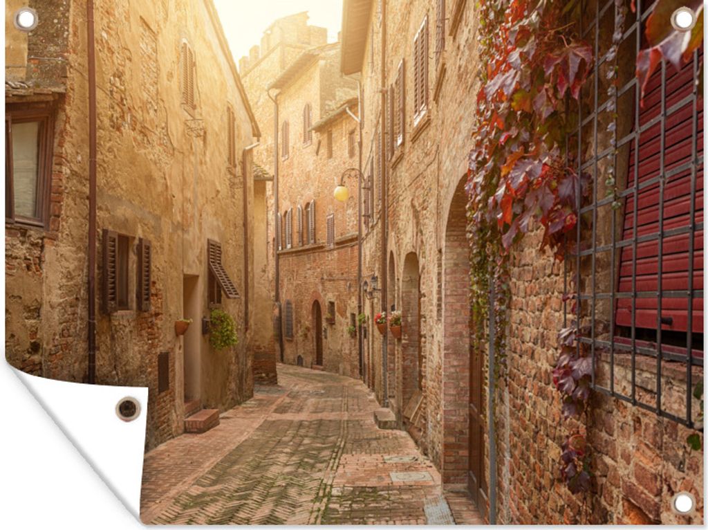 MuchoWow 80x60 cm Outdoor-Poster Gartendeko Sichtschutz Garten Poster für den Garten Italienische Straße in der Toskana