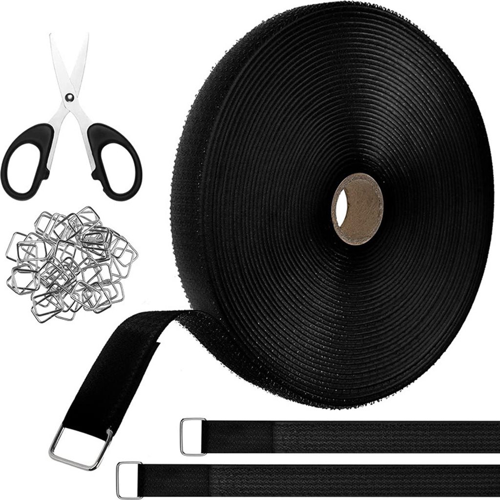 INF 2,5 cm x 10 m Klettverschlussband mit 50 Metallschnallen