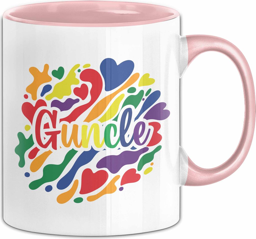 LGBTQ Tasse Geschenk Lesben Schuwle Geschenkidee Gay Pride Gay Uncle Onkel Kaffee-Becher (Rosa)