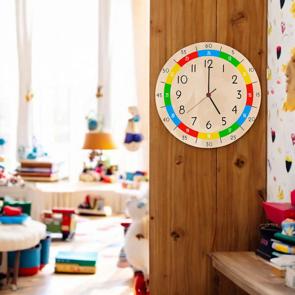 Lernuhr für Kinder Wanduhr aus Glas Produktbild 3
