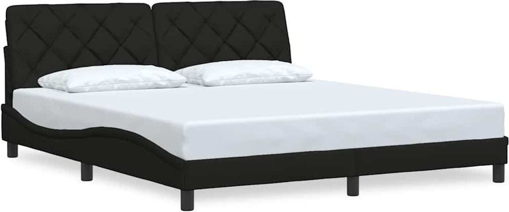 Bettgestell ohne Matratze Schwarz 180x200 cm Stoff