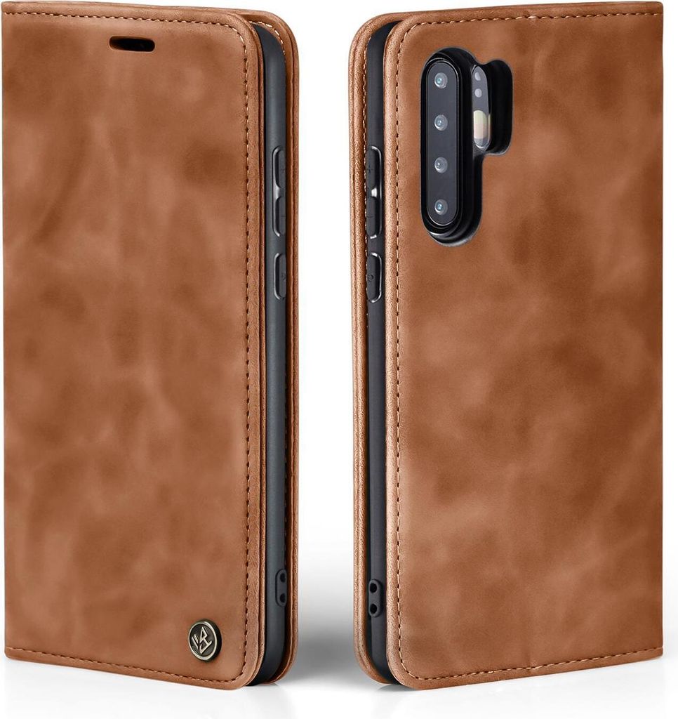 Handy Hülle für Huawei P30 Hellbraun Klapphülle Bookcase