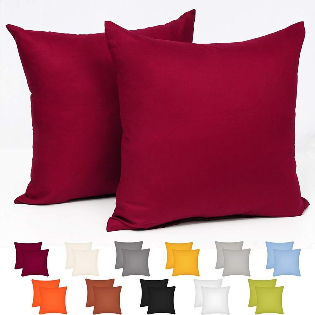 Kissenbezug 100% Baumwolle mit Reißverschluss Kissenbezüge Kissen Hülle 22 Farbe 