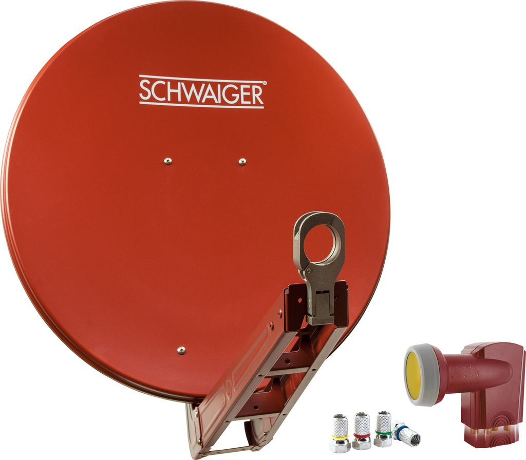 Satellitenanlage Set Ziegelrot Aluminium 75 cm