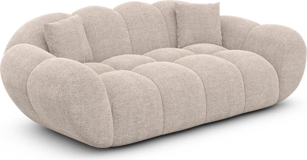 Strukturstoff 2-Sitzer Couch Liva Beige