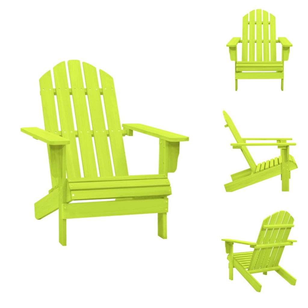 vidaXL Adirondack-Gartenstuhl Massivholz Tanne Grün - Gartenstühle