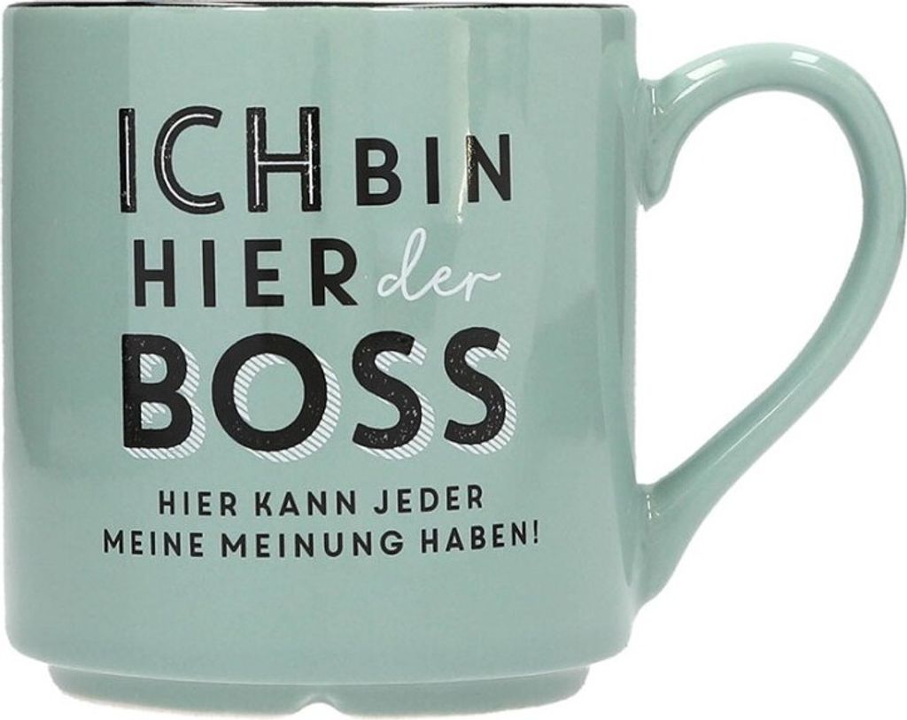 Depesche Porzellantasse mit Spruch - Kaffeebecher 300 ml Goldakzent
