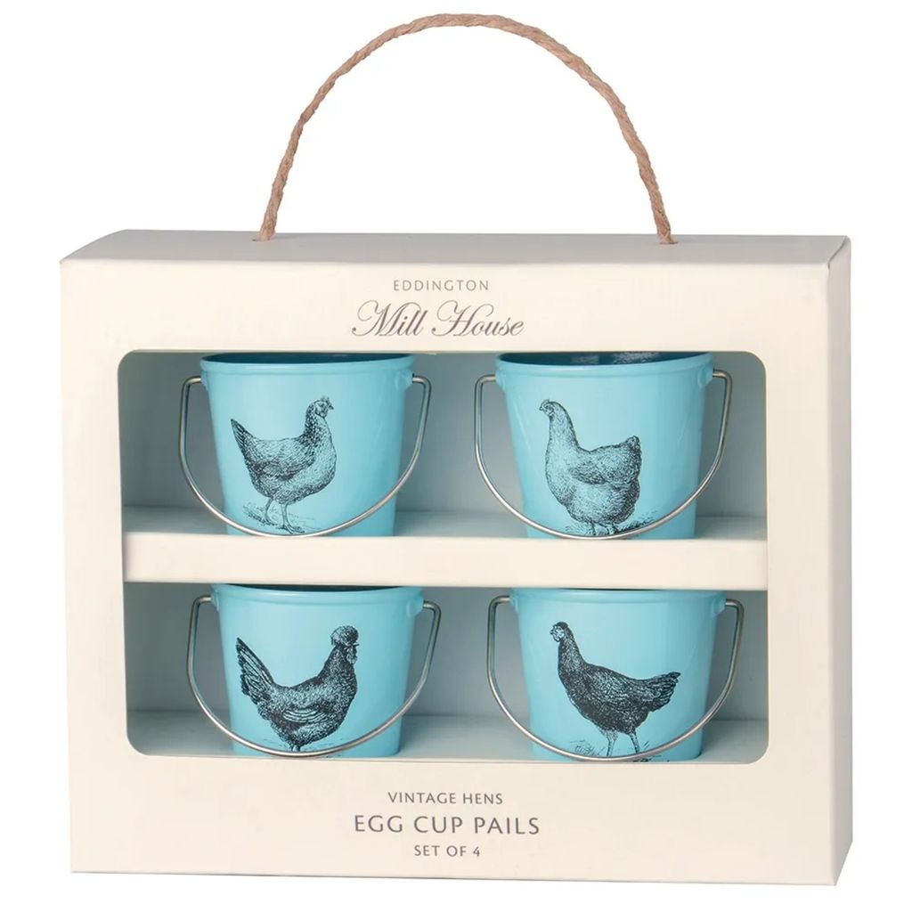 Eimer Eierbecher mit Hühner Design im 4er Set Produktbild 