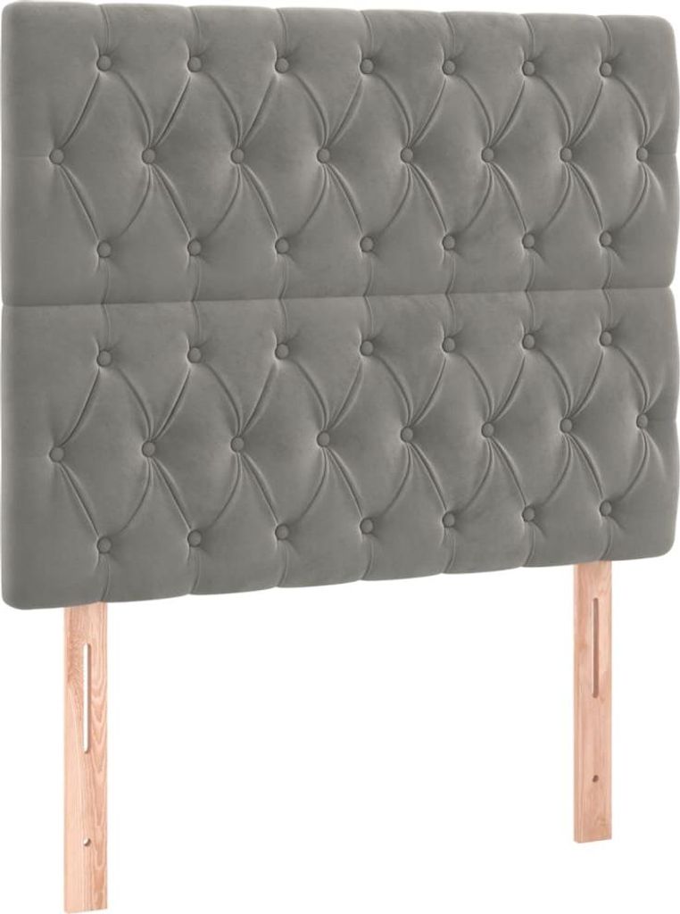 vidaXL Kopfteil Hellgrau 90x7x118/128 cm Samt