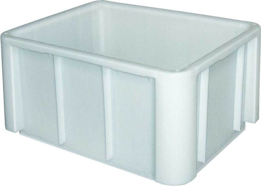 Lebensmittelbehälter, LxBxH 800x600x420 mm, verrippter Boden, geschlossen