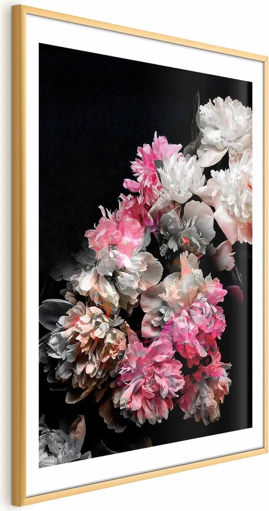 Poster 60x90 Bouquet in the Dark Cornice Oro | Offerta Esclusiva