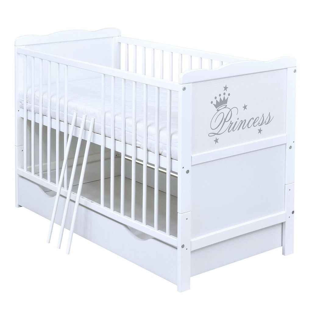 Baby-Delux Babybett Kinderbett 2in1 Princess Motiv 120x60 Produktbild 