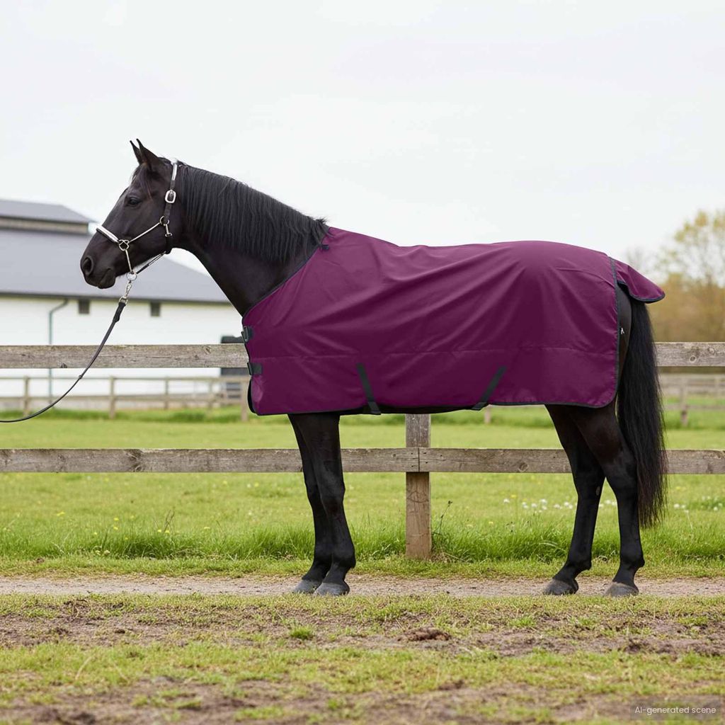 vidaXL Pferdedecke Dunkelgrün und Schwarz 95 cm Polyester